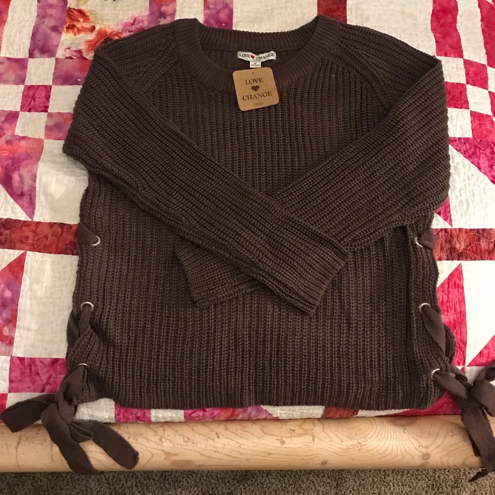 Brown Bow Tie Sweater XL